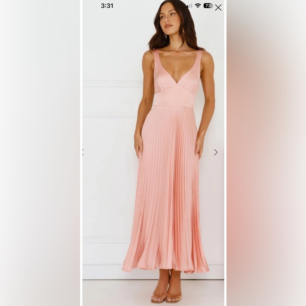 NWT Hello Molly Pink Dream Whispers Pleated Maxi Dress XL Extra Large